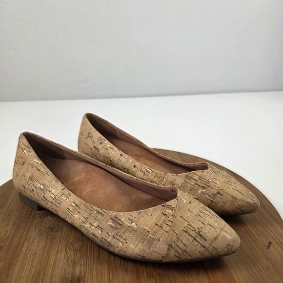 Vionic Shoes Womens Size 7 Cork Pointed Toe Flats Slip-On Orthotic Comfort - Picture 5 of 14